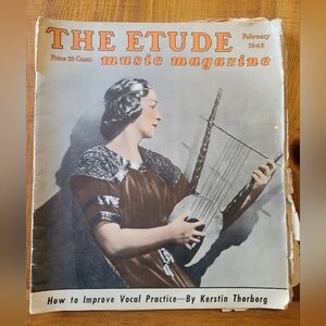 Antique Vintage The Etude Music Magazine Feb 1942 Issue Sheet Music Articles Ads